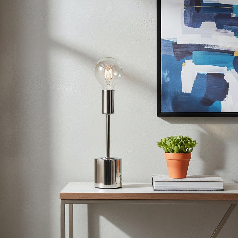 18" Unfinished Metal Round Bedside Lamp