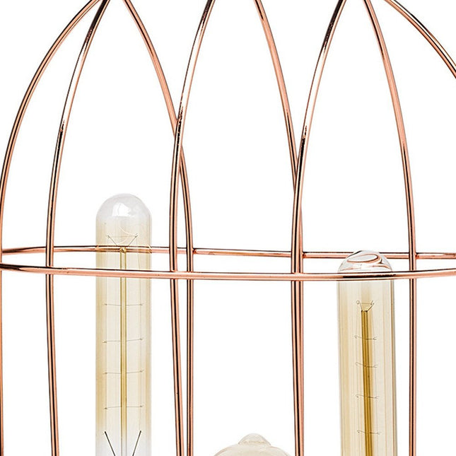 19" Rose Gold And Black Lantern Lantern With Shade HomeRoots