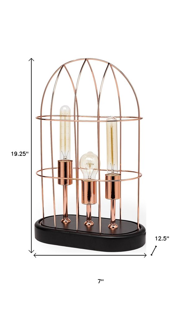 19" Rose Gold And Black Lantern Lantern With Shade HomeRoots