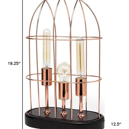 19" Rose Gold And Black Lantern Lantern With Shade HomeRoots