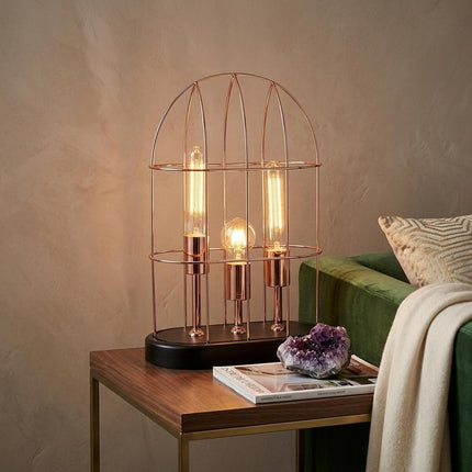 19" Rose Gold And Black Lantern Lantern With Shade HomeRoots
