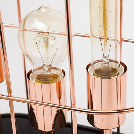 19" Rose Gold And Black Lantern Lantern With Shade HomeRoots