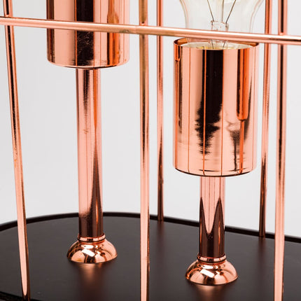 19" Rose Gold And Black Lantern Lantern With Shade HomeRoots