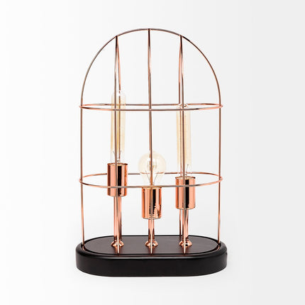 19" Rose Gold And Black Lantern Lantern With Shade HomeRoots