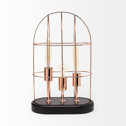19" Rose Gold And Black Lantern Lantern With Shade HomeRoots