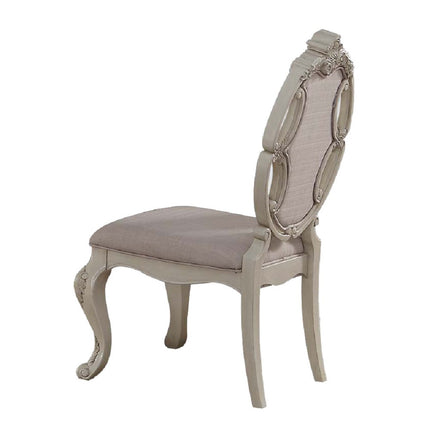 ACME 61282 Ragenardus Side Chair (Set-2), Fabric & Antique White