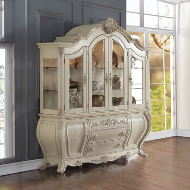 ACME 61284 Ragenardus Hutch & Buffet, Antique White (1Set/2Ctn) ACME Furniture