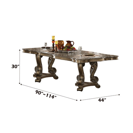 ACME 61290 Ragenardus Dining Table with Double Pedestal, Vintage Oak (1Set/2Ctn)