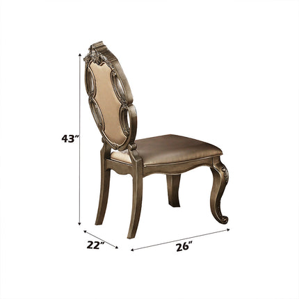 ACME 61292 Ragenardus Side Chair (Set-2), PU & Vintage Oak