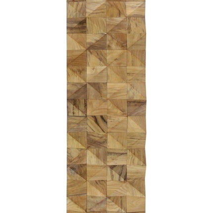 Brown 3D Embossed Diamond Teak Reclaimed Wood Decorative Wall Panels HomeRoots