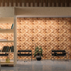 Brown 3D Embossed Diamond Teak Reclaimed Wood Decorative Wall Panels HomeRoots