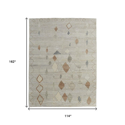9' X 13' Tan Brown And Gray Moroccan Hand Knotted Area Rug HomeRoots