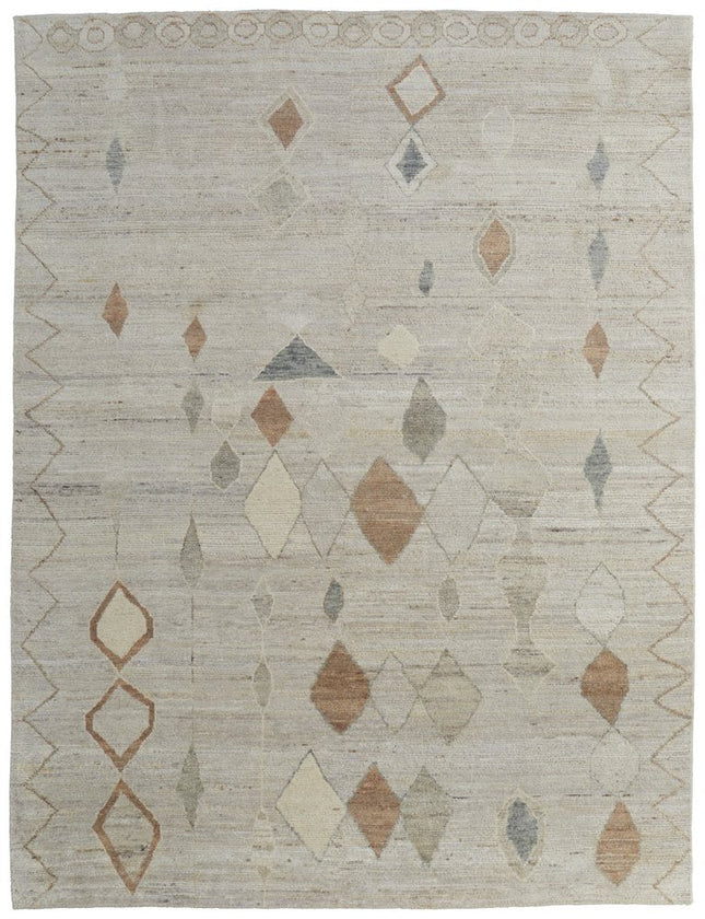 9' X 13' Tan Brown And Gray Moroccan Hand Knotted Area Rug HomeRoots