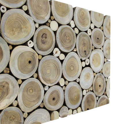 Natural Tree Stump Slice Teak Reclaimed Wood Decorative Wall Panels HomeRoots