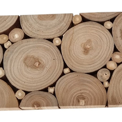 Natural Tree Stump Slice Teak Reclaimed Wood Decorative Wall Panels HomeRoots