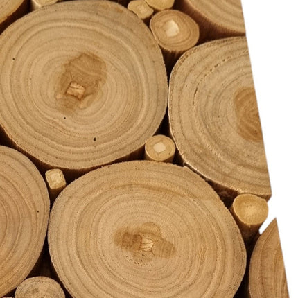 Natural Tree Stump Slice Teak Reclaimed Wood Decorative Wall Panels HomeRoots