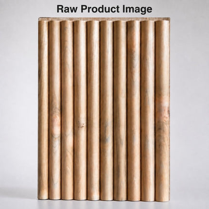 Brown 3D Embossed Striped Teak Reclaimed Wood Decorative Wall Panels HomeRoots