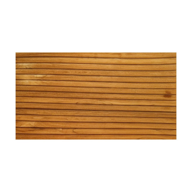 Brown 3D Embossed Striped Teak Reclaimed Wood Decorative Wall Panels HomeRoots
