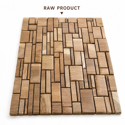 Brown 3D Embossed Abstract Teak Reclaimed Wood Decorative Wall Panels HomeRoots