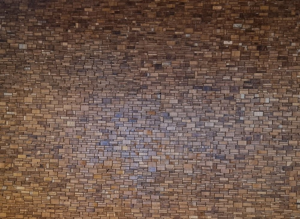 Brown 3D Embossed Teak Reclaimed Wood Decorative Wall Panel