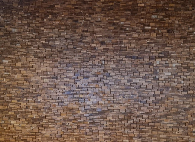 Brown 3D Embossed Abstract Teak Reclaimed Wood Decorative Wall Panels HomeRoots
