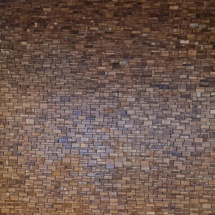 Brown 3D Embossed Abstract Teak Reclaimed Wood Decorative Wall Panels HomeRoots