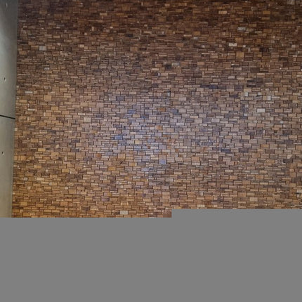 Brown 3D Embossed Abstract Teak Reclaimed Wood Decorative Wall Panels HomeRoots