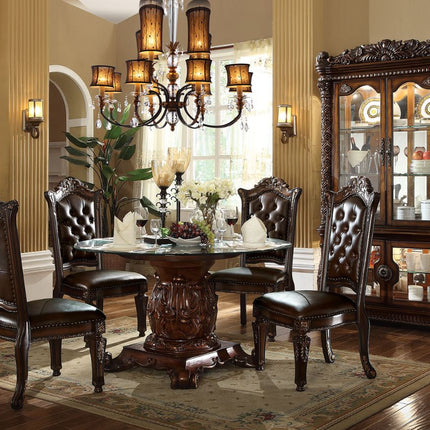 ACME 62010 Vendome Dining Table with Pedestal, Cherry (1Set/3Ctn)