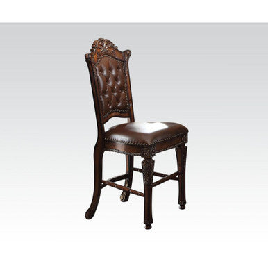 ACME 62034 Vendome Counter Height Chair (Set-2), PU & Cherry ACME Furniture