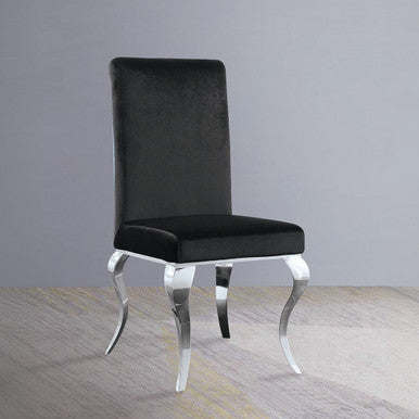 ACME 62072 Fabiola Side Chair (Set-2), Fabric & Stainless Steel ACME Furniture