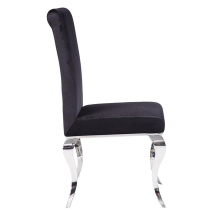 ACME 62072 Fabiola Side Chair (Set-2), Fabric & Stainless Steel
