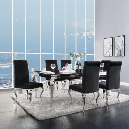 ACME 62072 Fabiola Side Chair (Set-2), Fabric & Stainless Steel