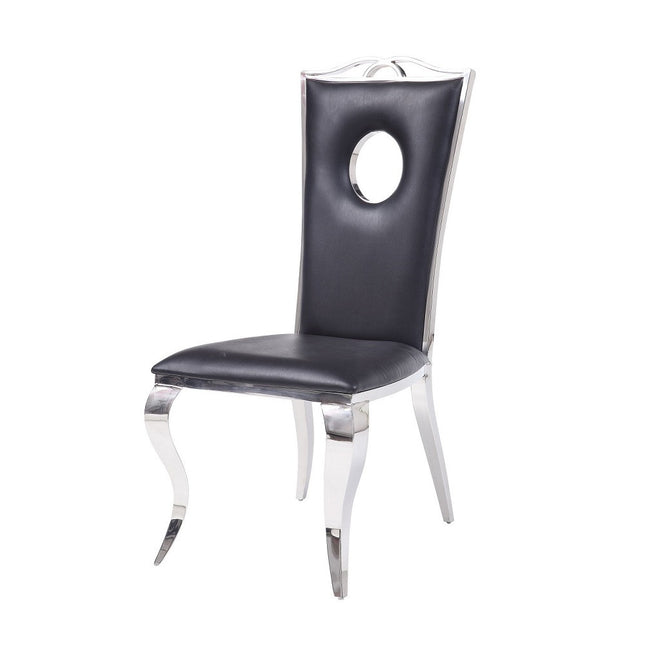 ACME 62078 Cyrene Side Chair (Set-2), PU & Stainless Steel