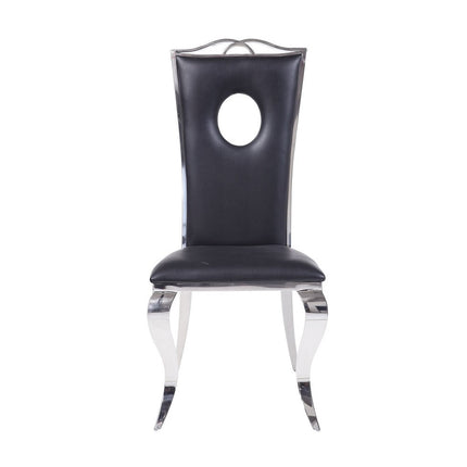 ACME 62078 Cyrene Side Chair (Set-2), PU & Stainless Steel