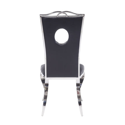ACME 62078 Cyrene Side Chair (Set-2), PU & Stainless Steel