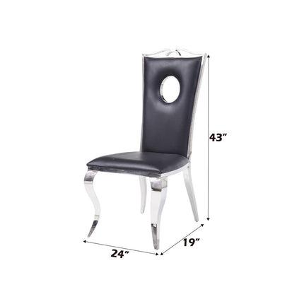 ACME 62078 Cyrene Side Chair (Set-2), PU & Stainless Steel