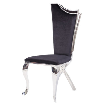 ACME 62079 Cyrene Side Chair (Set-2), Fabric & Stainless Steel