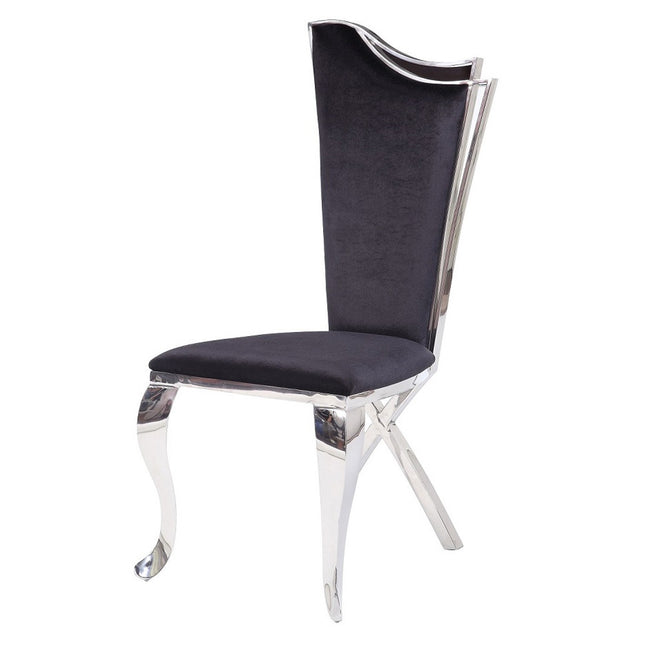 ACME 62079 Cyrene Side Chair (Set-2), Fabric & Stainless Steel