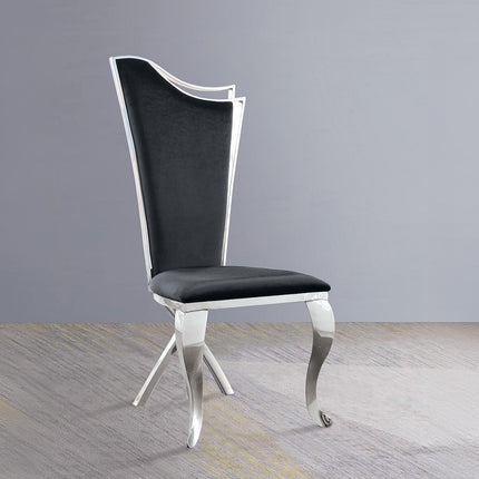 ACME 62079 Cyrene Side Chair (Set-2), Fabric & Stainless Steel