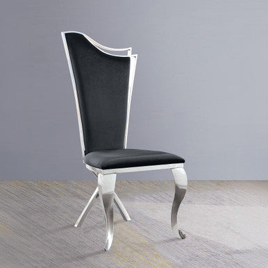 ACME 62079 Cyrene Side Chair (Set-2), Fabric & Stainless Steel ACME Furniture