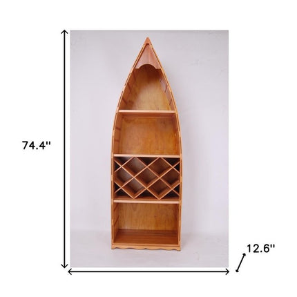 74" Unfinished Wood Hand Painted Model Boat