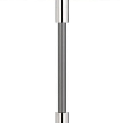 60" Silver Metal Floor Lamp With White Fabric Drum Shade HomeRoots