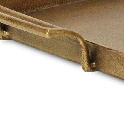 Set of Two Gold Cast Iron Handmade Vanity Trays With Handles HomeRoots