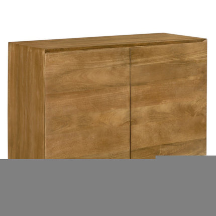 48" Tan Distressed Solid Wood Sideboard Soft Close with Two Doors HomeRoots