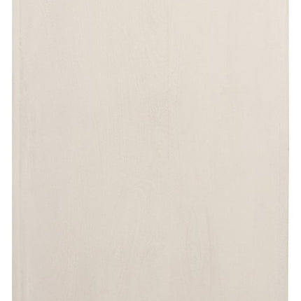 76" Ivory Distressed Solid Wood Carved Geometric Sideboard with Four Doors HomeRoots