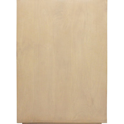 72" Natural Distressed Solid Wood Carved Geometric Sideboard with Four Doors HomeRoots