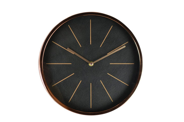 12" Black And Rose Gold Heavy Duty Plastic Silent Analog Round Wall Clock HomeRoots