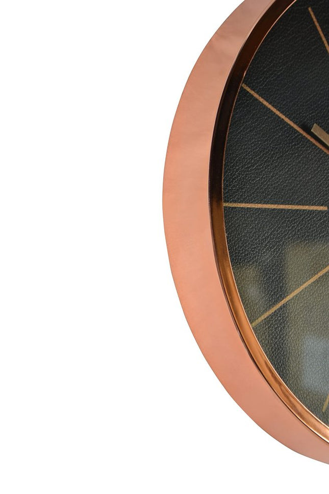 12" Black And Rose Gold Heavy Duty Plastic Silent Analog Round Wall Clock HomeRoots