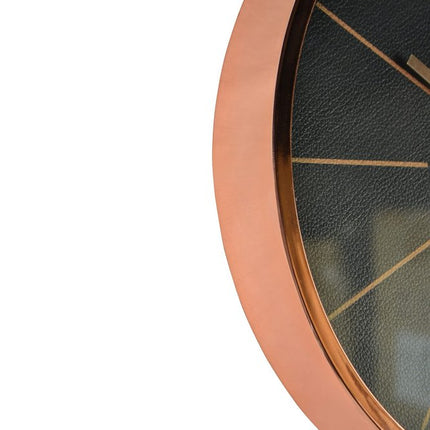 12" Black And Rose Gold Heavy Duty Plastic Silent Analog Round Wall Clock HomeRoots