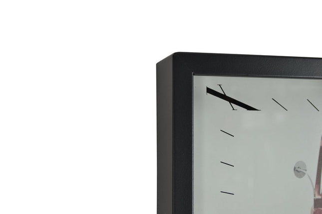 23" Black White And Red Iron Silent Analog Exposed Gear Wall Clock HomeRoots